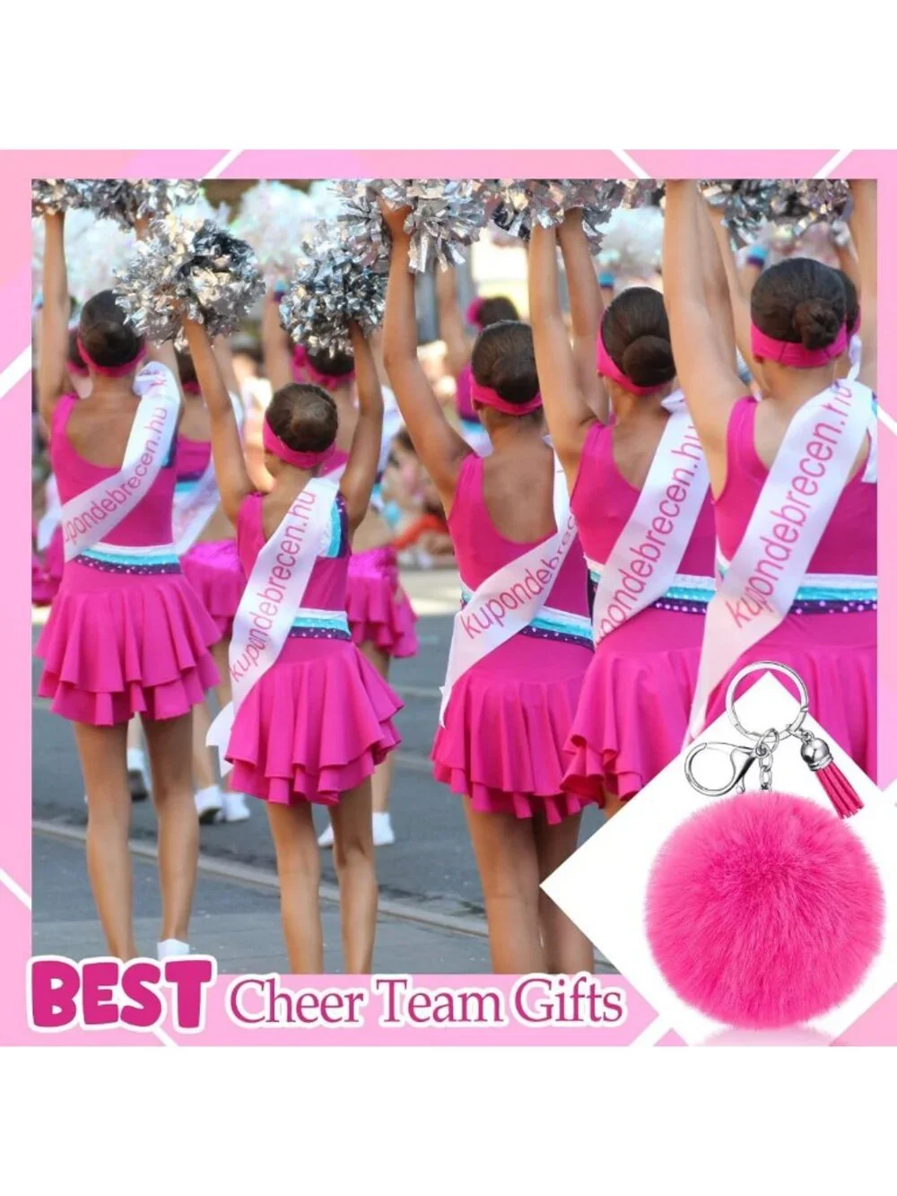 20 Pcs Cheer Pom Pom Keychains - Cheerleading Gifts, Tassel Keyring Charms